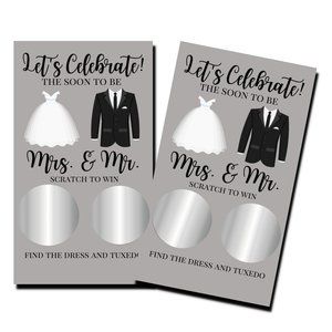 Bridal Shower Games - 50 Scratch Off Cards - Wedding Shower Games - Decorations